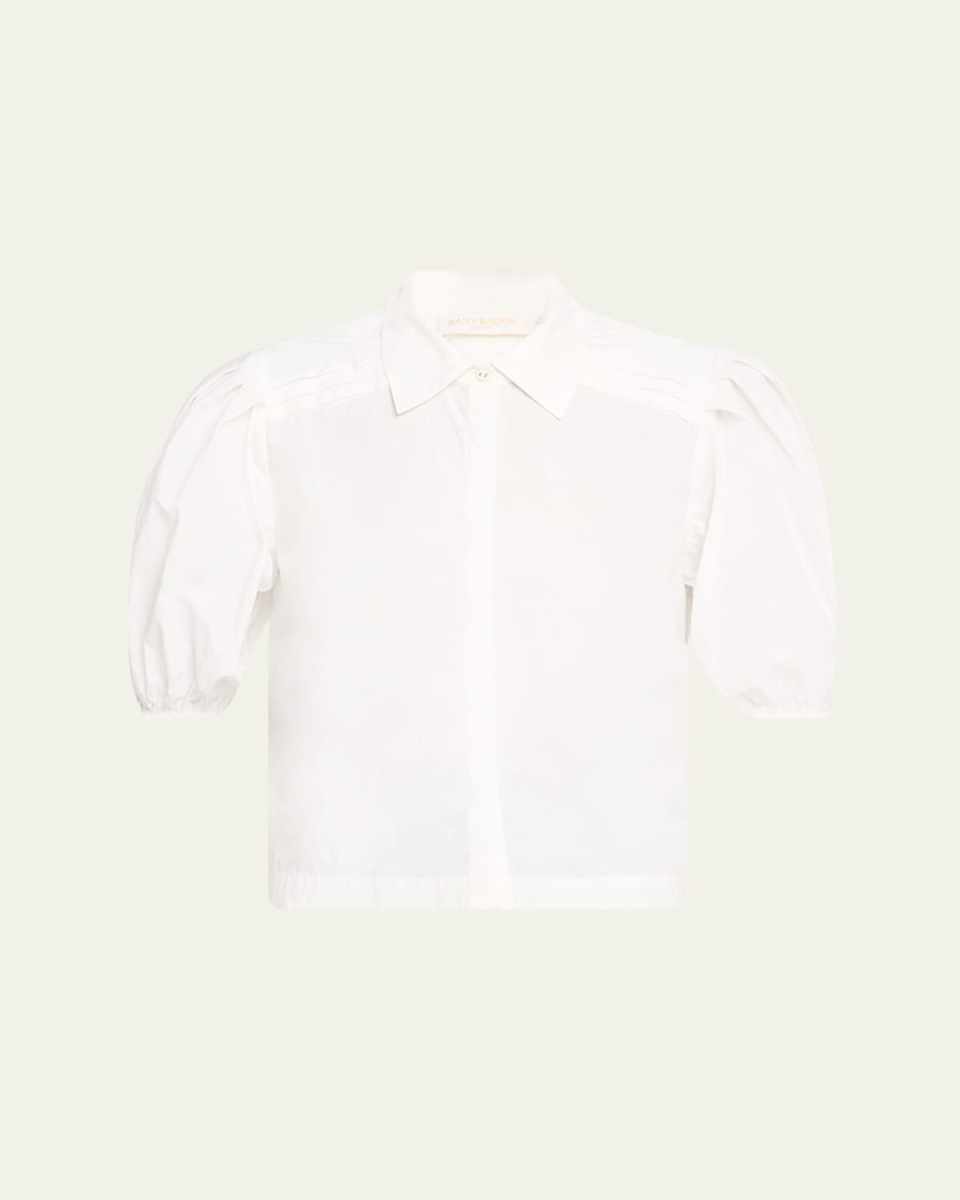 Valeria Puff-Sleeve Cotton Shirt